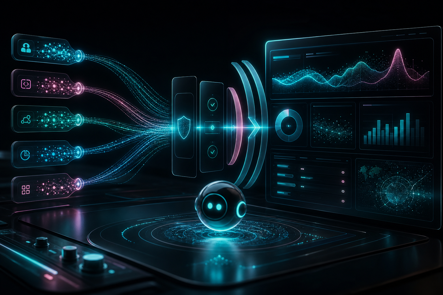 AI spend governance UX dashboard with enterprise usage streams, budget thresholds, approval controls, and anomaly signals